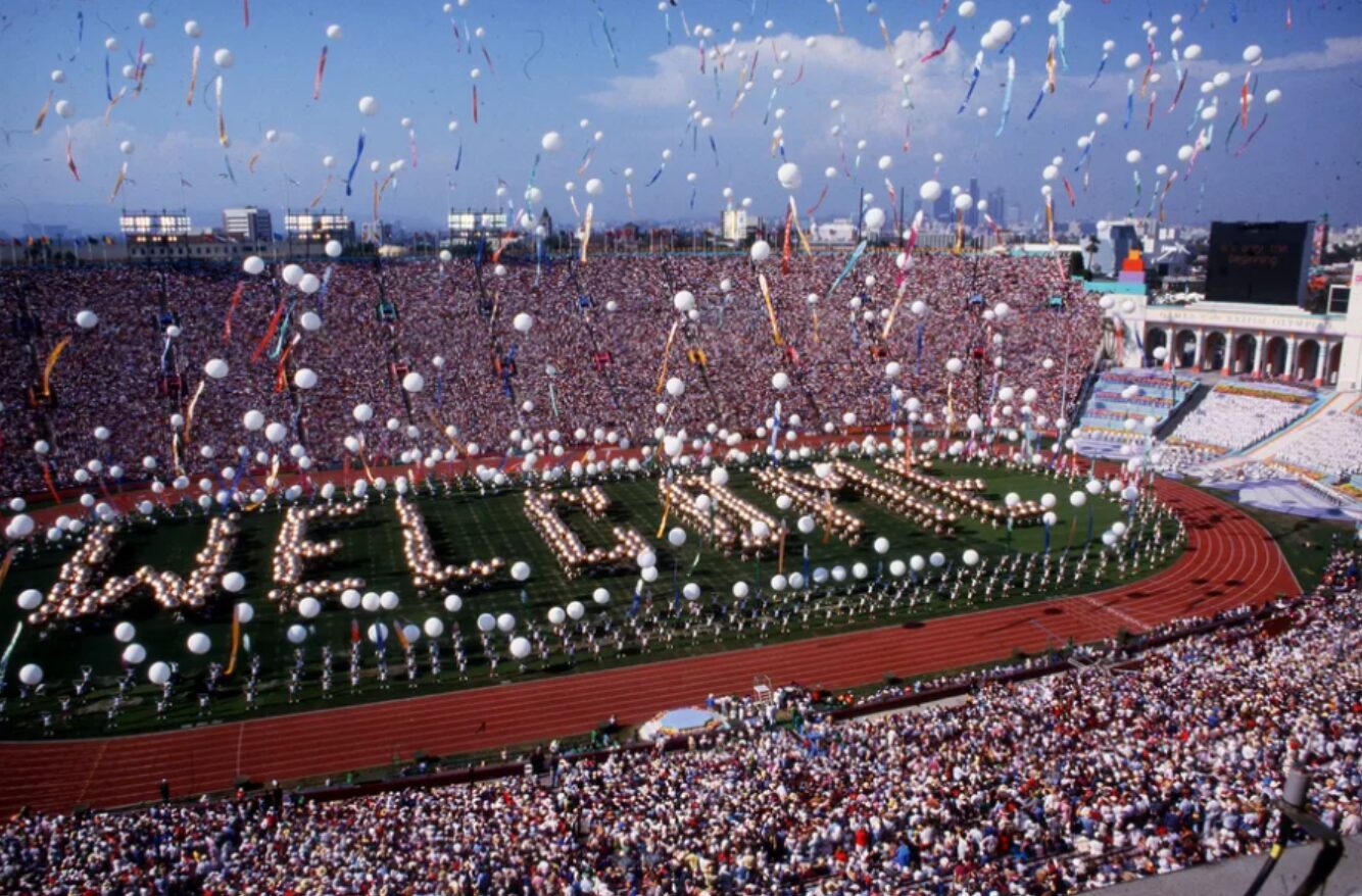 Full stadium at 1984 Los Angeles Olympics